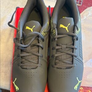 Puma Men's Charcoal and Neon Yellow Sneakers